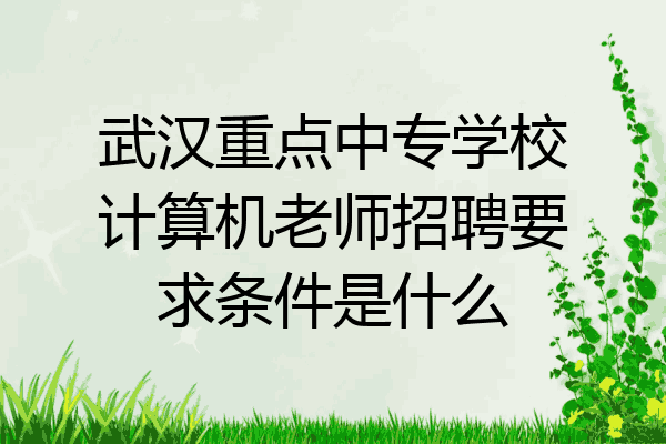 武汉重点中专学校计算机老师招聘要求条件是什么
