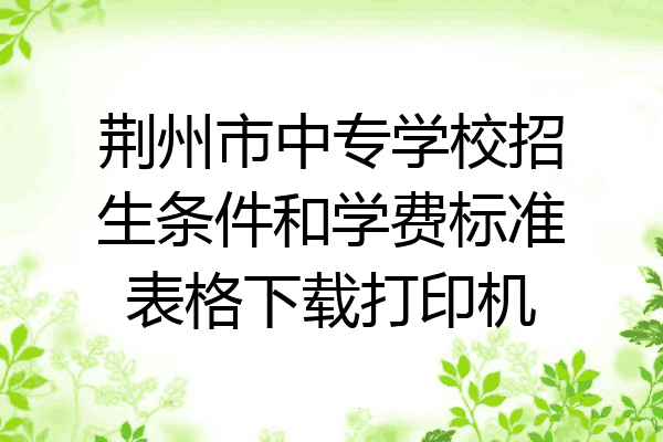 荆州市中专学校招生条件和学费标准表格下载打印机