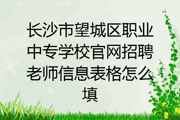 长沙市望城区职业中专学校官网招聘老师信息表格怎么填