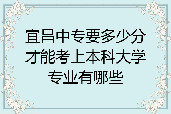 宜昌中专要多少分才能考上本科大学专业有哪些