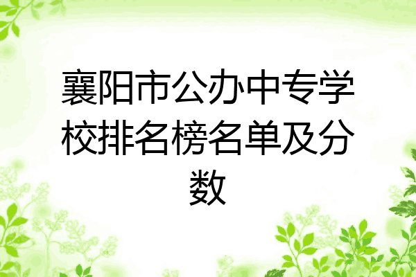 襄阳市公办中专学校排名榜名单及分数