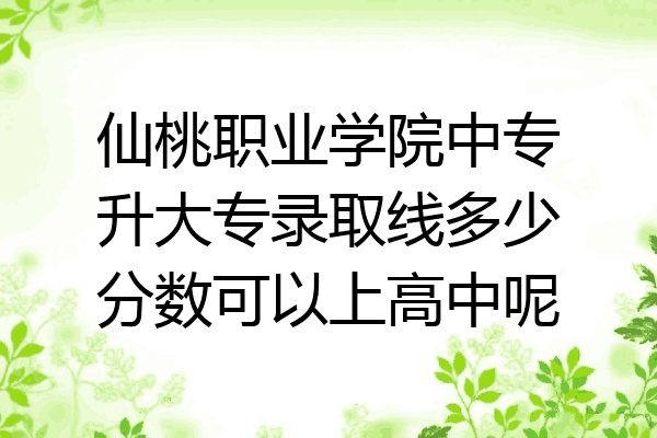 仙桃职业学院中专升大专录取线多少分数可以上高中呢