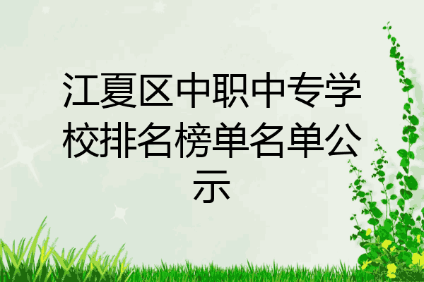 江夏区中职中专学校排名榜单名单公示