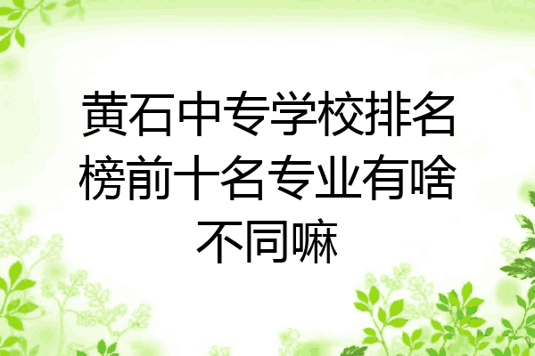 黄石中专学校排名榜前十名专业有啥不同嘛