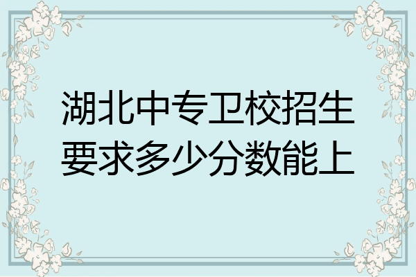 湖北中专卫校招生要求多少分数能上