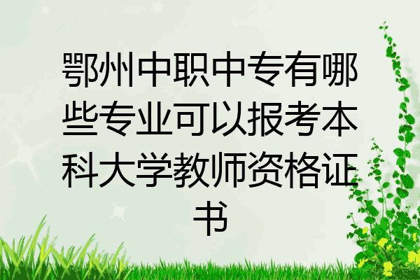 鄂州中职中专有哪些专业可以报考本科大学教师资格证书