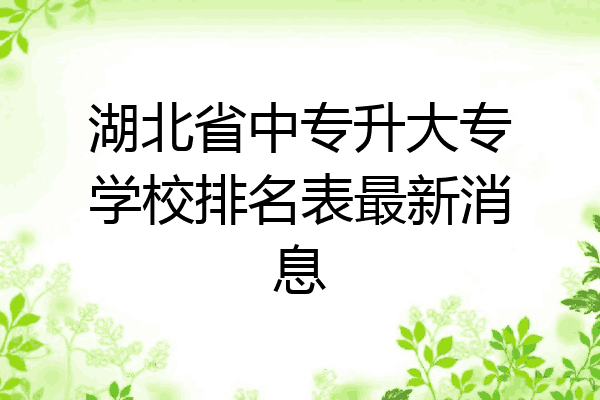 湖北省中专升大专学校排名表最新消息