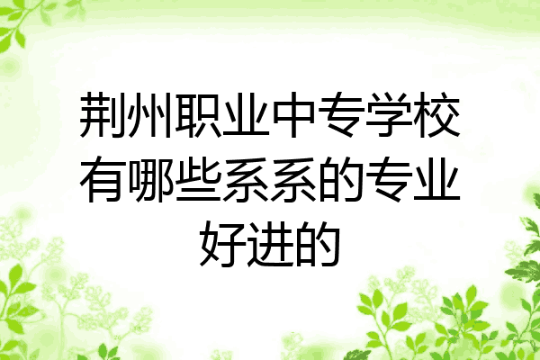 荆州职业中专学校有哪些系系的专业好进的