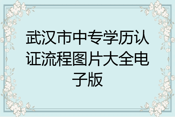 武汉市中专学历认证流程图片大全电子版