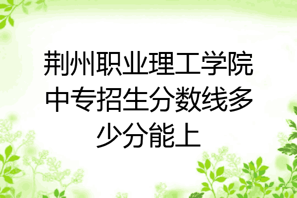 荆州职业理工学院中专招生分数线多少分能上
