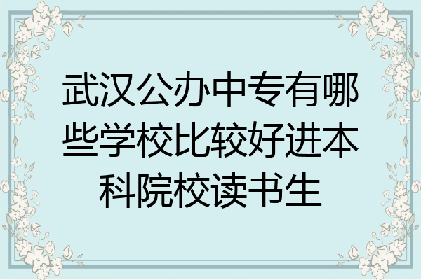 武汉公办中专有哪些学校比较好进本科院校读书生