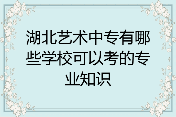 湖北艺术中专有哪些学校可以考的专业知识