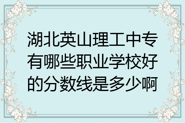 湖北英山理工中专有哪些职业学校好的分数线是多少啊