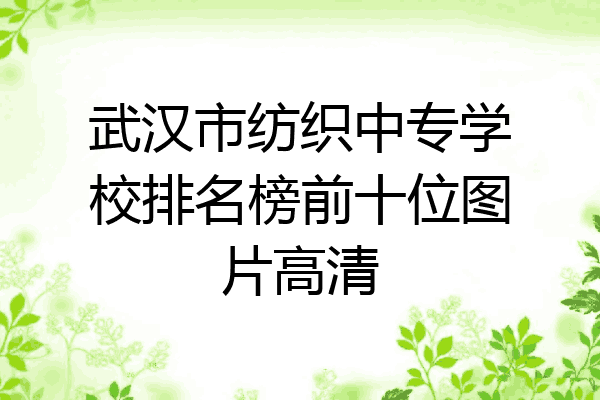 武汉市纺织中专学校排名榜前十位图片高清
