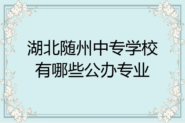 湖北随州中专学校有哪些公办专业