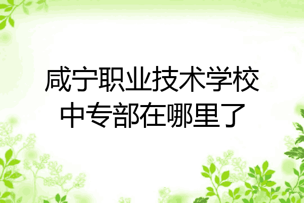 咸宁职业技术学校中专部在哪里了