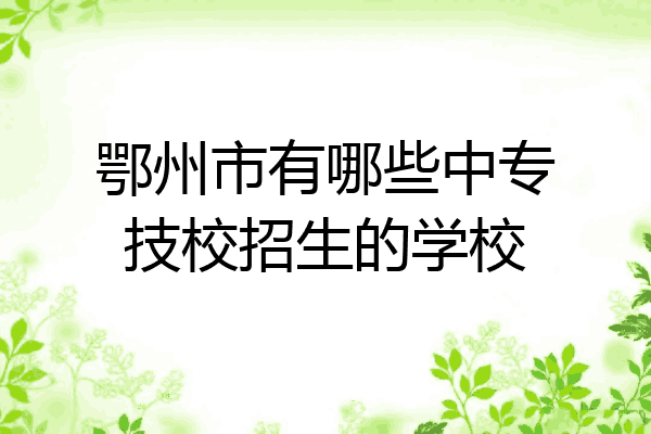 鄂州市有哪些中专技校招生的学校