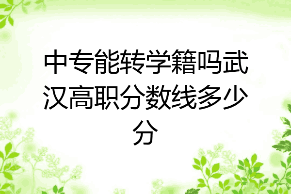 中专能转学籍吗武汉高职分数线多少分