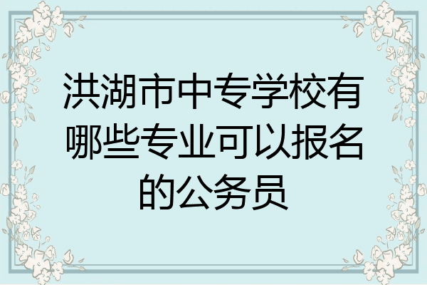 洪湖市中专学校有哪些专业可以报名的公务员