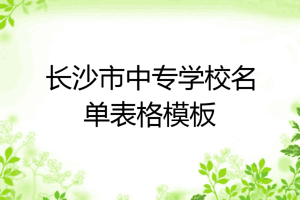 长沙市中专学校名单表格模板