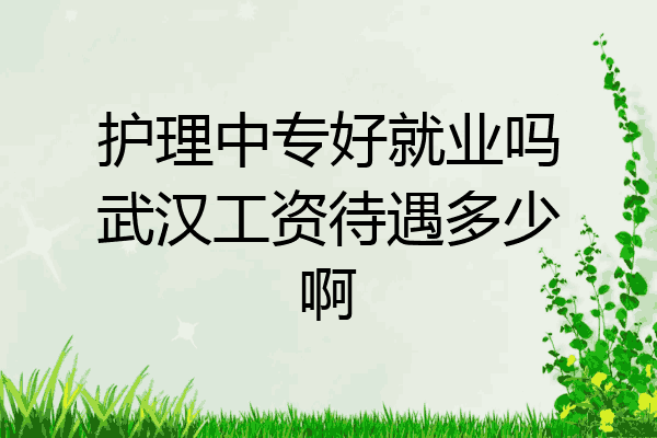 护理中专好就业吗武汉工资待遇多少啊