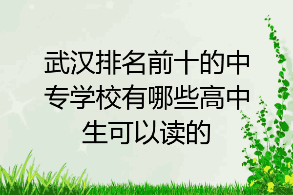 武汉排名前十的中专学校有哪些高中生可以读的