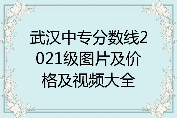武汉中专分数线2021级图片及价格及视频大全