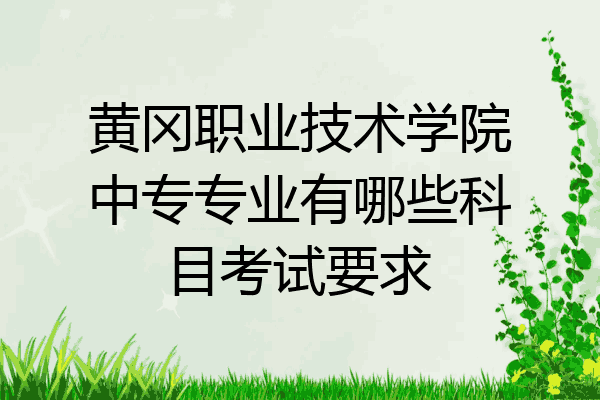 黄冈职业技术学院中专专业有哪些科目考试要求