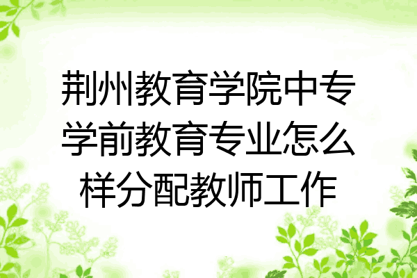 荆州教育学院中专学前教育专业怎么样分配教师工作