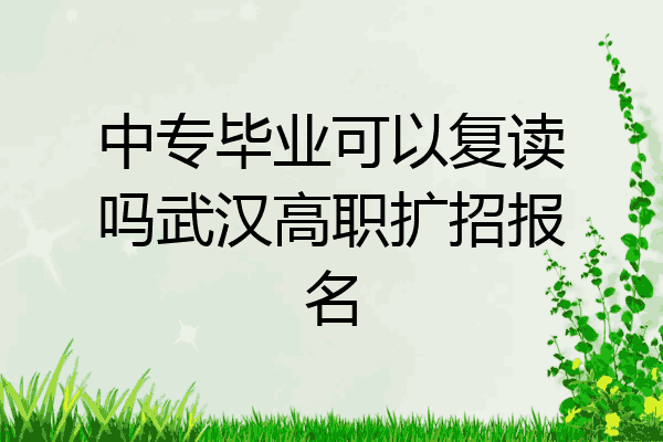 中专毕业可以复读吗武汉高职扩招报名