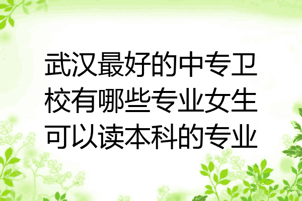 武汉最好的中专卫校有哪些专业女生可以读本科的专业