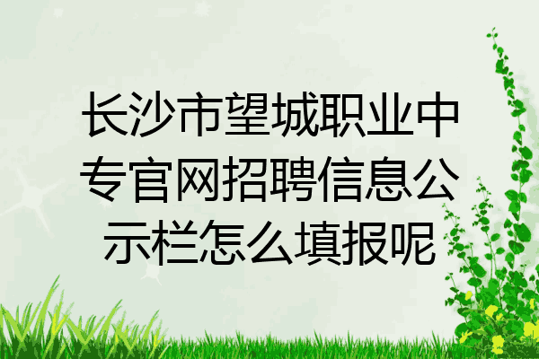 长沙市望城职业中专官网招聘信息公示栏怎么填报呢