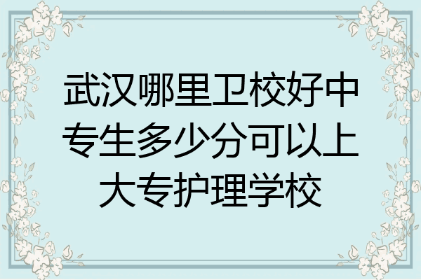 武汉哪里卫校好中专生多少分可以上大专护理学校