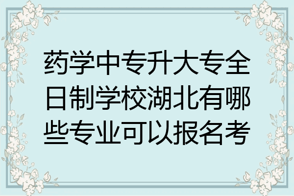 药学中专升大专全日制学校湖北有哪些专业可以报名考