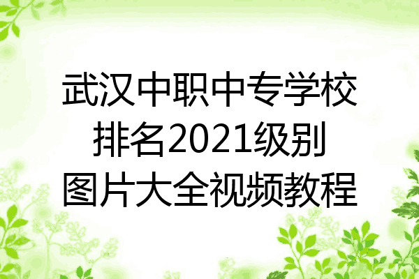 武汉中职中专学校排名2021级别图片大全视频教程