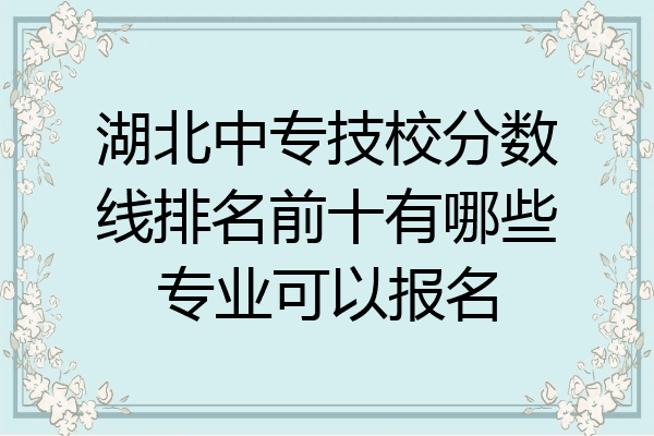 湖北中专技校分数线排名前十有哪些专业可以报名