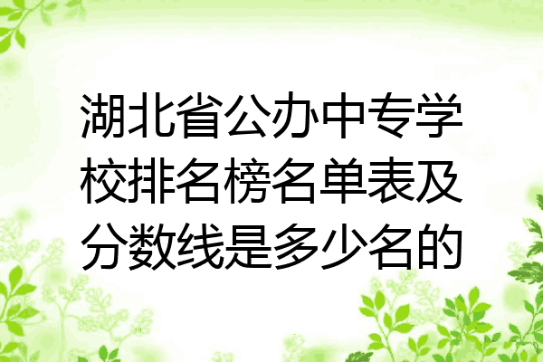 湖北省公办中专学校排名榜名单表及分数线是多少名的