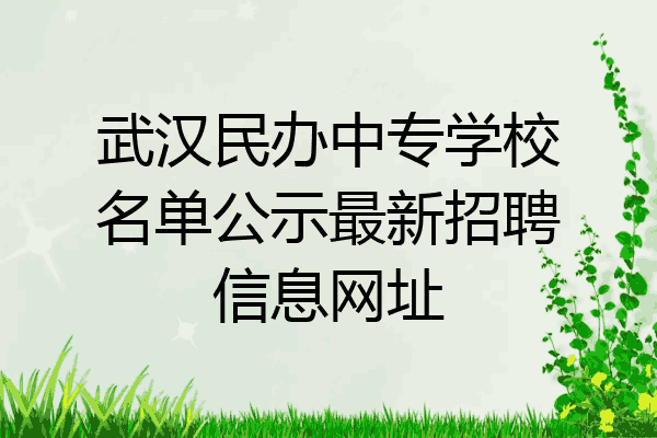 武汉民办中专学校名单公示最新招聘信息网址
