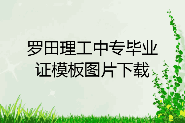 罗田理工中专毕业证模板图片下载