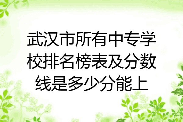 武汉市所有中专学校排名榜表及分数线是多少分能上