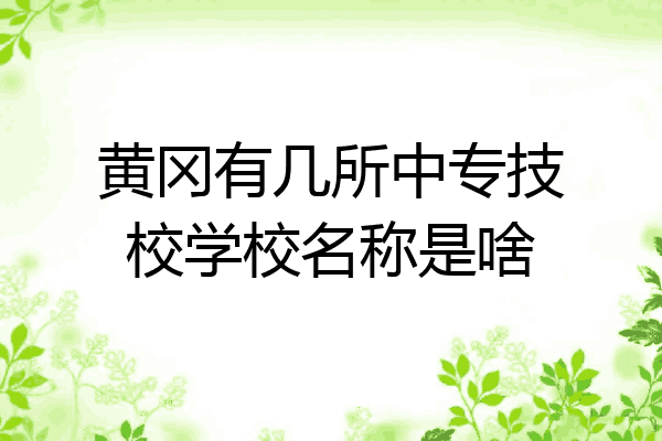 黄冈有几所中专技校学校名称是啥
