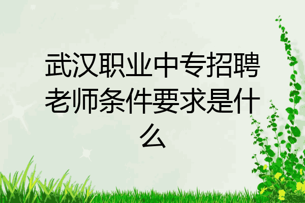 武汉职业中专招聘老师条件要求是什么