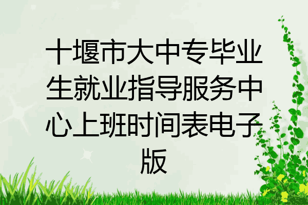 十堰市大中专毕业生就业指导服务中心上班时间表电子版