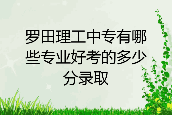罗田理工中专有哪些专业好考的多少分录取