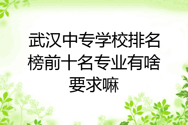武汉中专学校排名榜前十名专业有啥要求嘛