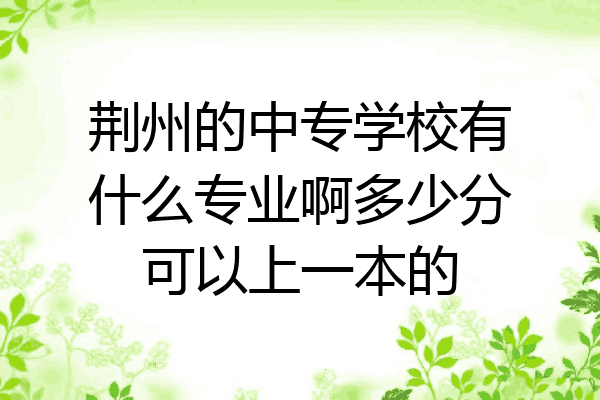 荆州的中专学校有什么专业啊多少分可以上一本的