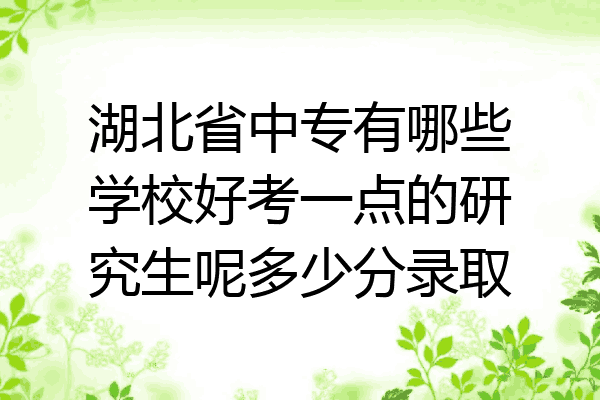 湖北省中专有哪些学校好考一点的研究生呢多少分录取