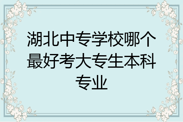 湖北中专学校哪个最好考大专生本科专业
