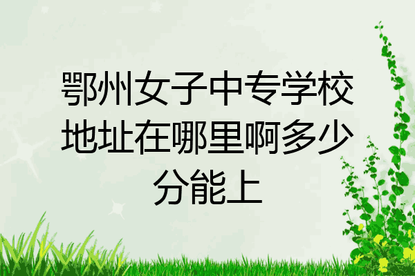 鄂州女子中专学校地址在哪里啊多少分能上