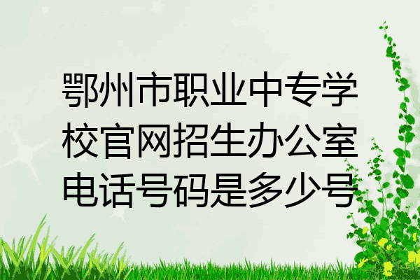 鄂州市职业中专学校官网招生办公室电话号码是多少号